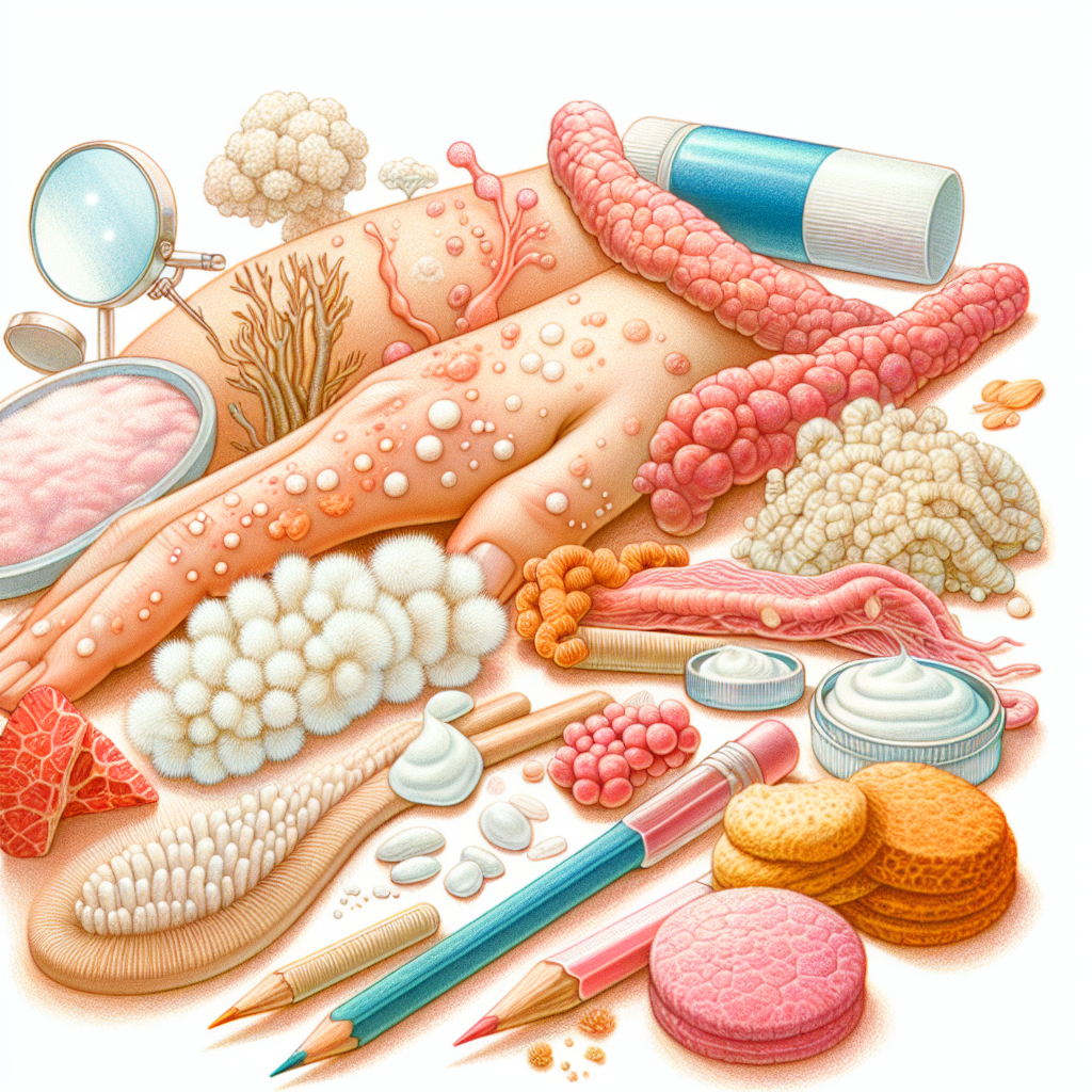 Pastelková ilustrace znázorňující téma: Kožní onemocnění