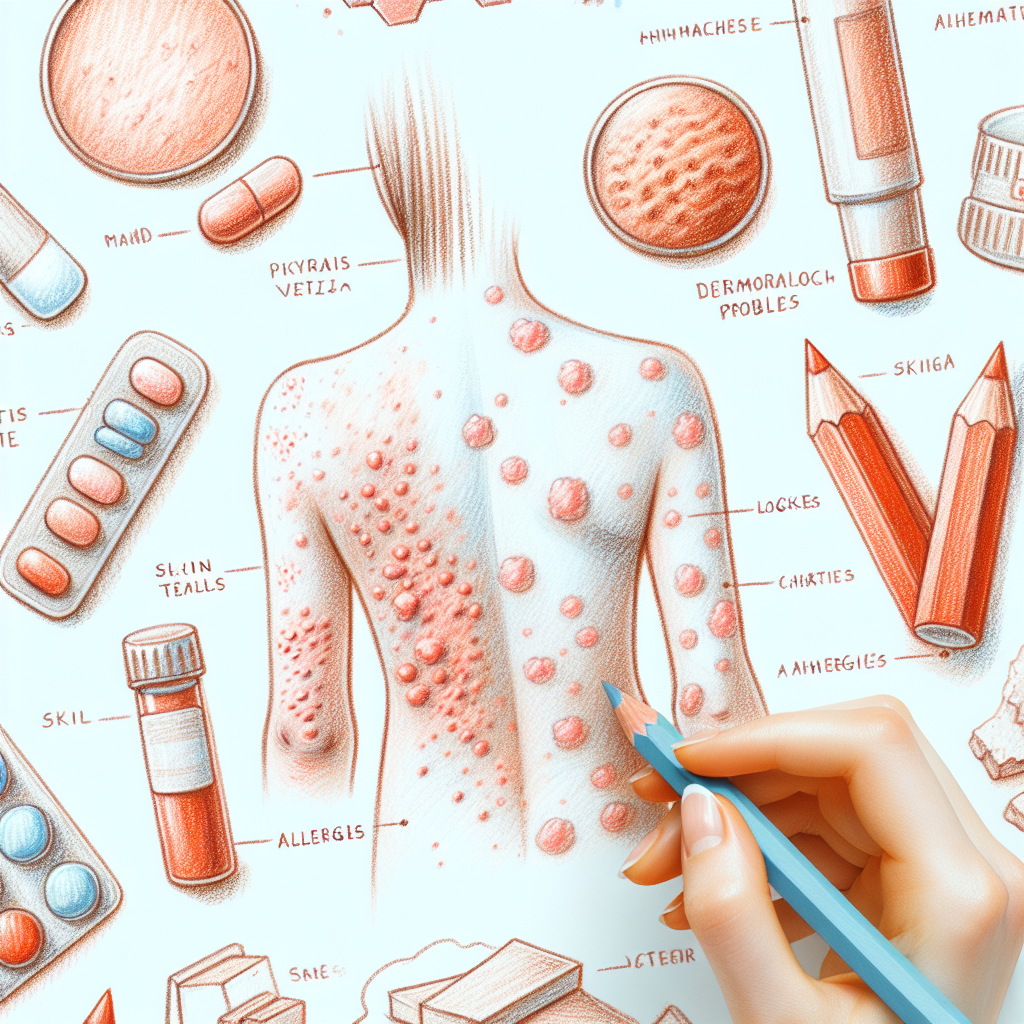 Pastelková ilustrace znázorňující téma: Dermatologie