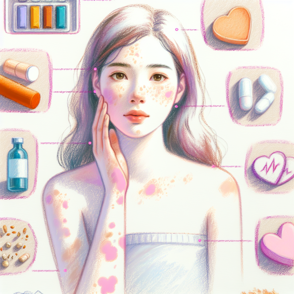 Pastelková ilustrace znázorňující téma: Zdraví a péče o pleť