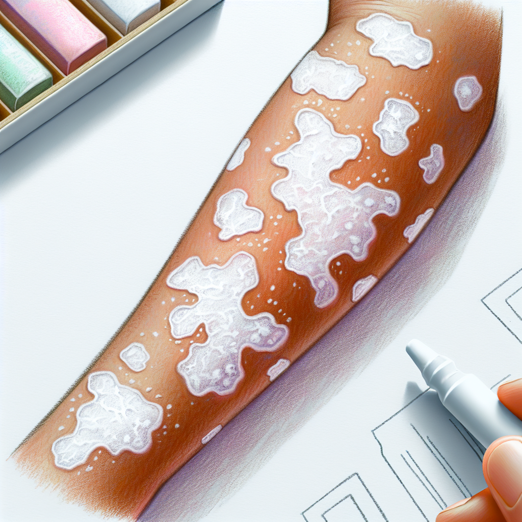 Pastelková ilustrace znázorňující téma: Kožní problémy