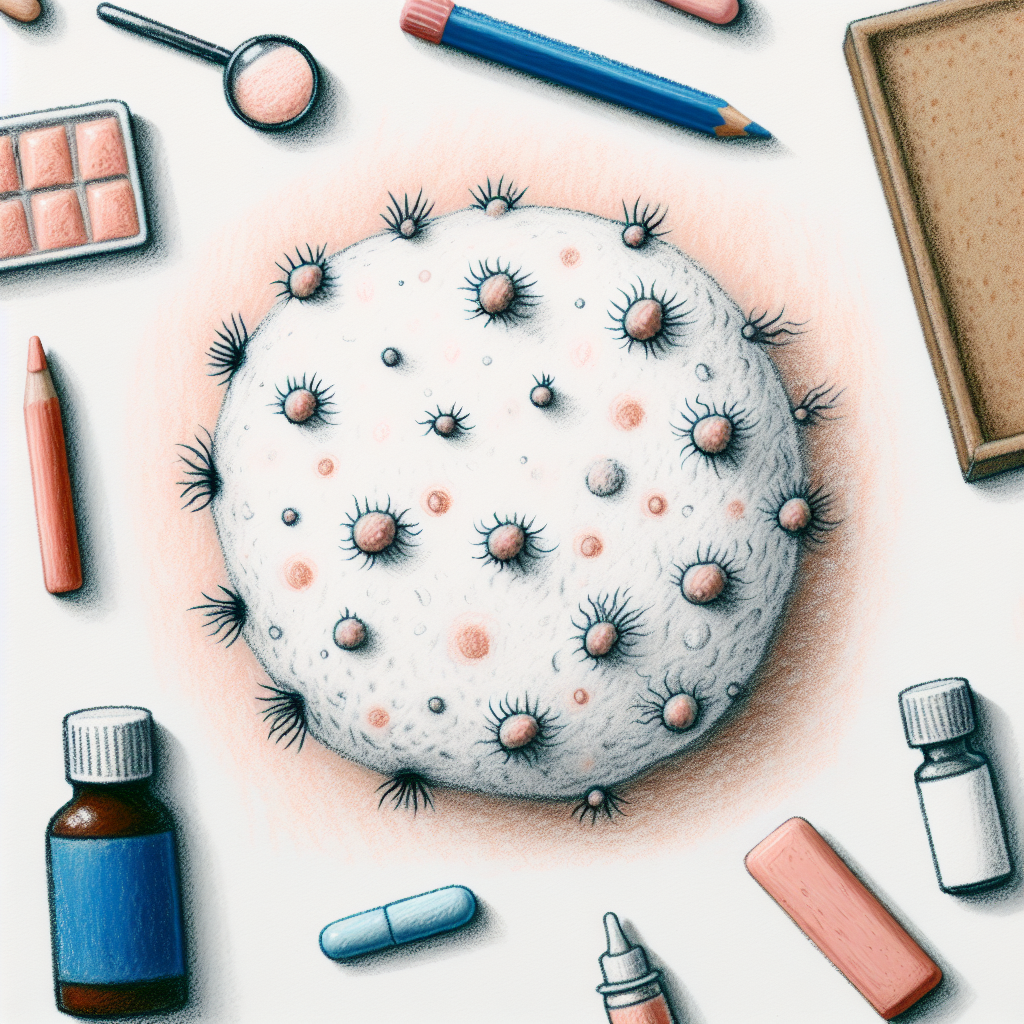 Pastelková ilustrace znázorňující téma: Kožní onemocnění