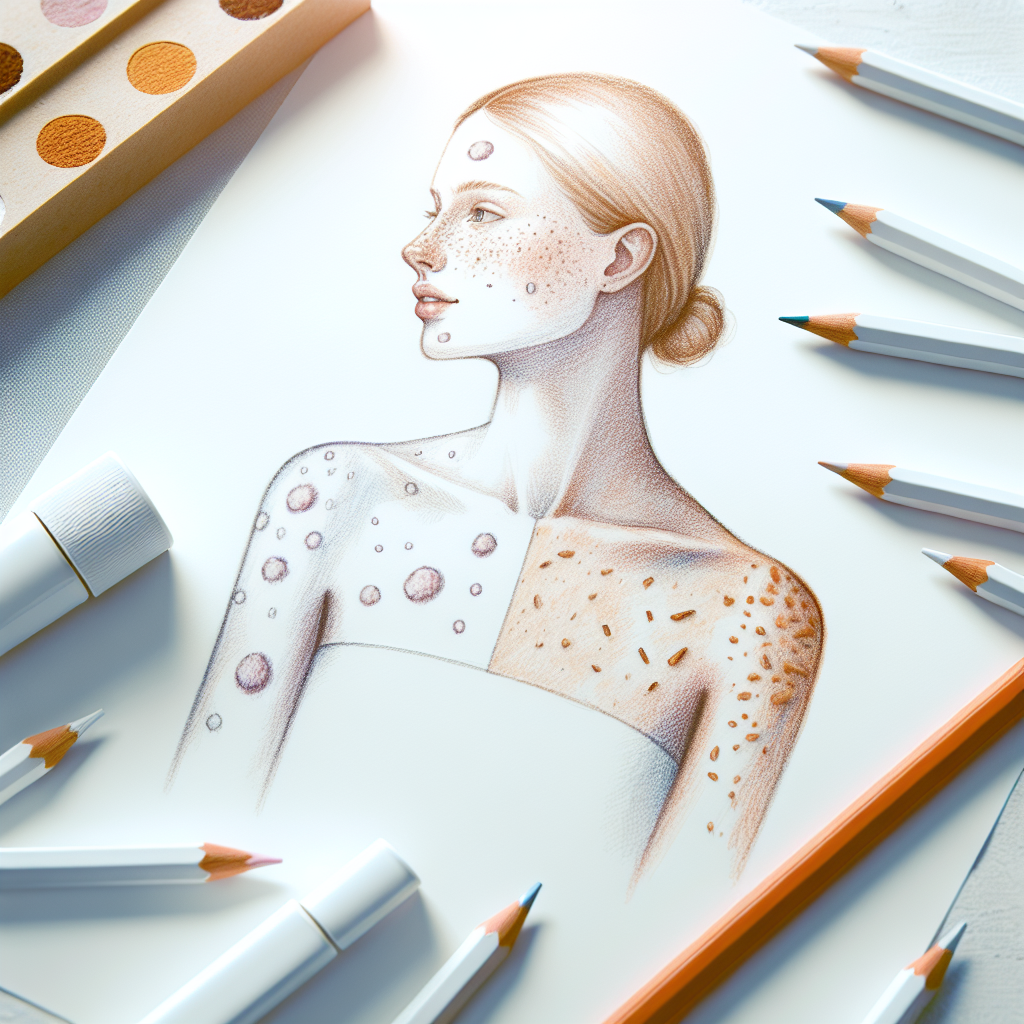 Pastelková ilustrace znázorňující téma: Kožní onemocnění