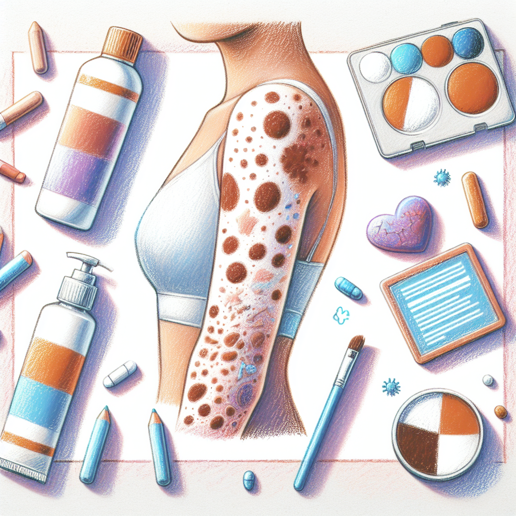 Pastelková ilustrace znázorňující téma: Kožní problémy