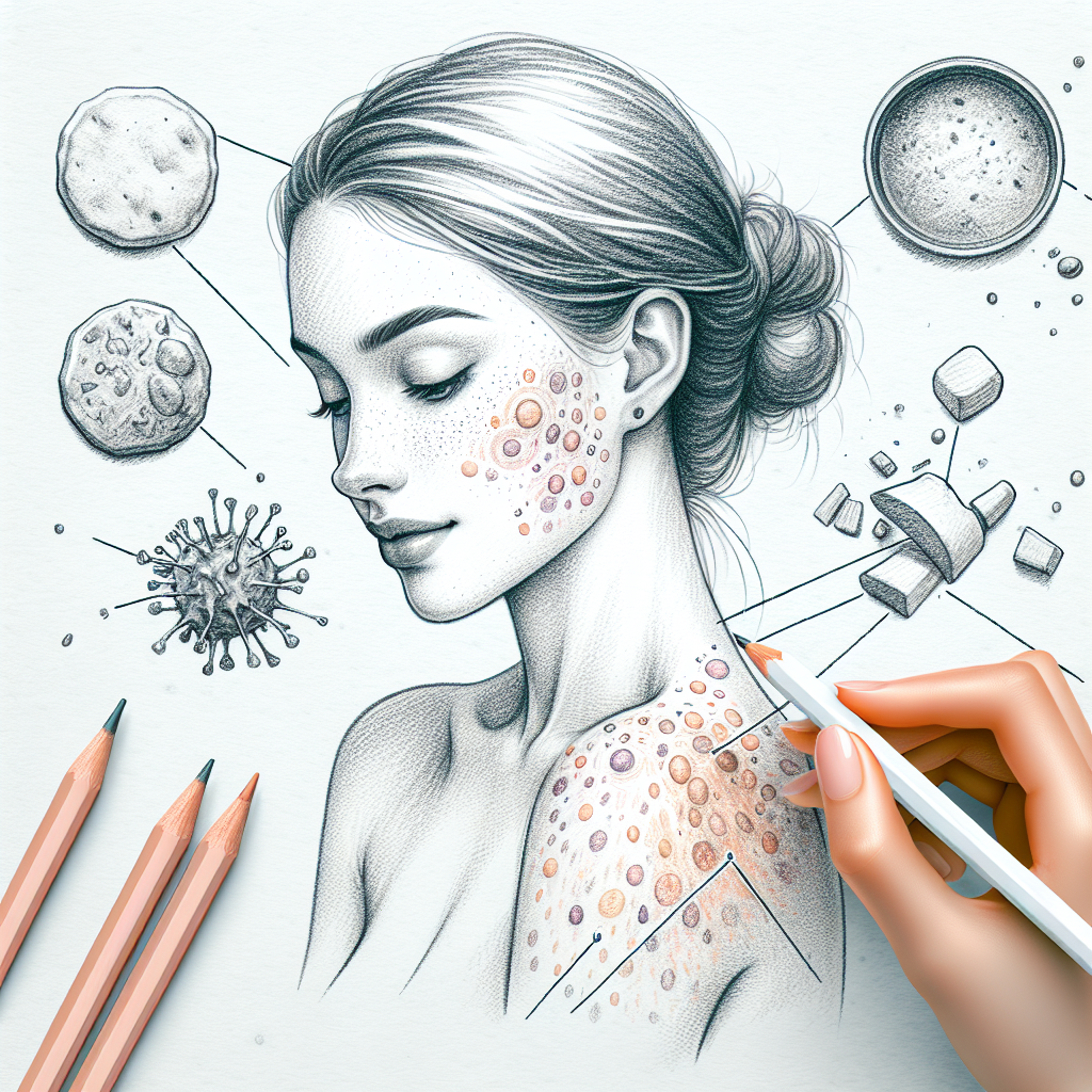 Pastelková ilustrace znázorňující téma: Kožní onemocnění