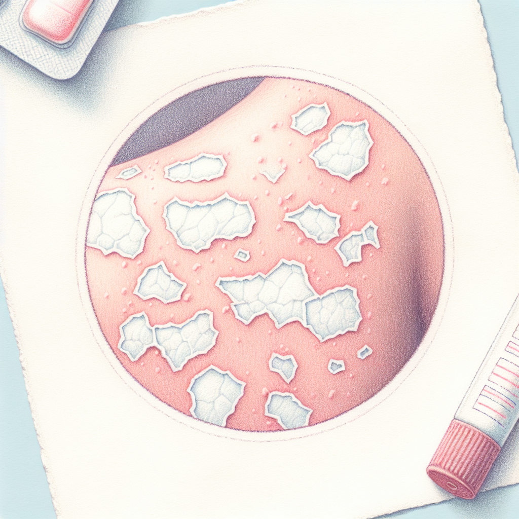 Pastelková ilustrace znázorňující téma: Kožní problémy