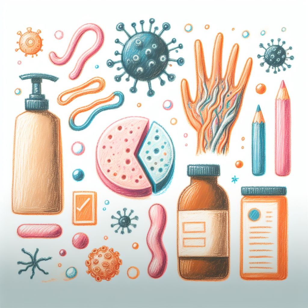 Pastelková ilustrace znázorňující téma: Kožní onemocnění