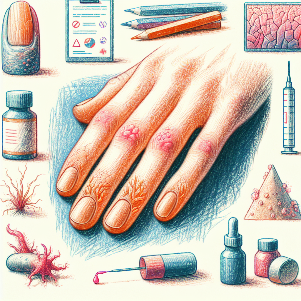 Pastelková ilustrace znázorňující téma: Zdraví nehtů