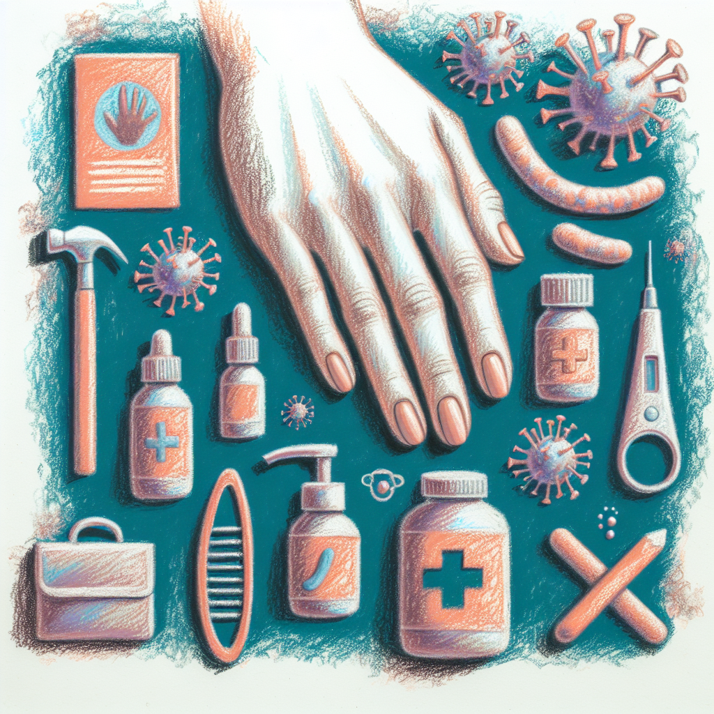 Pastelková ilustrace znázorňující téma: Zdraví nehtů