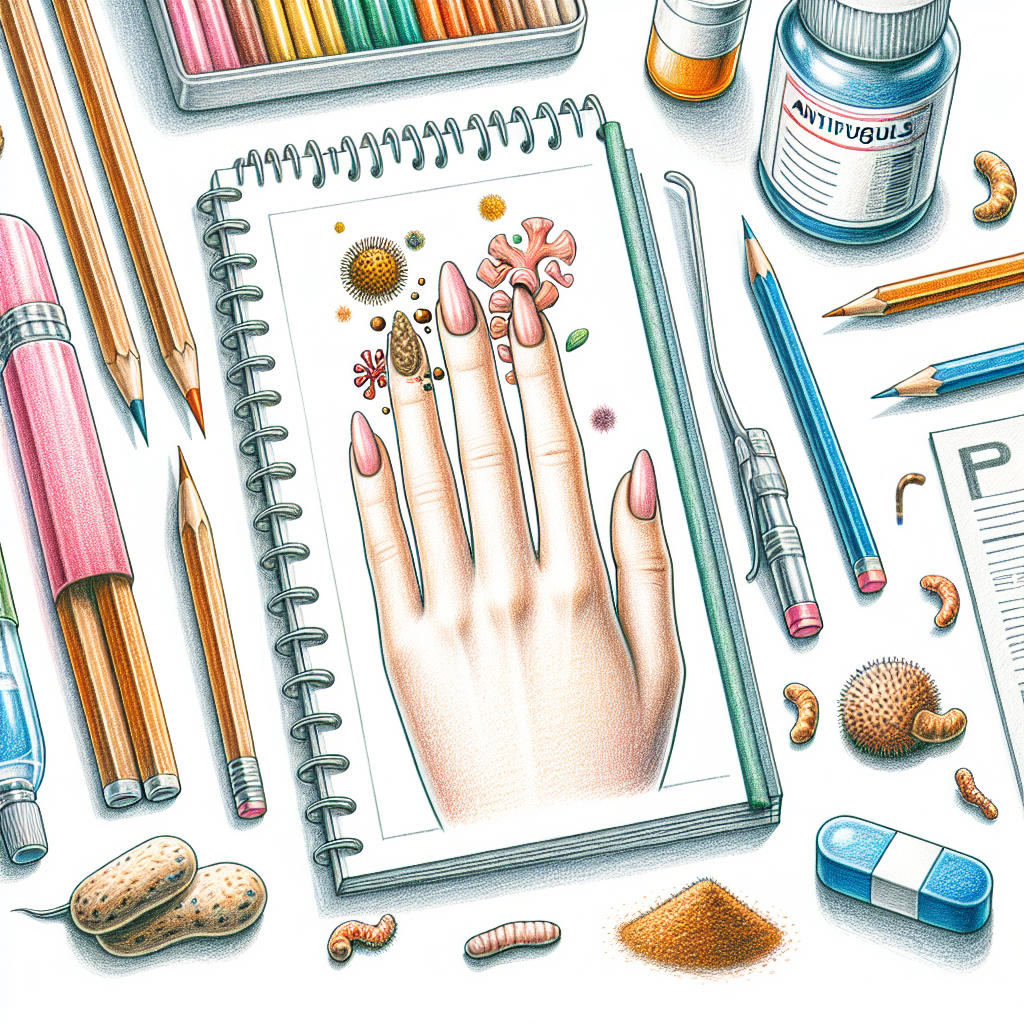 Pastelková ilustrace znázorňující téma: Zdraví nehtů