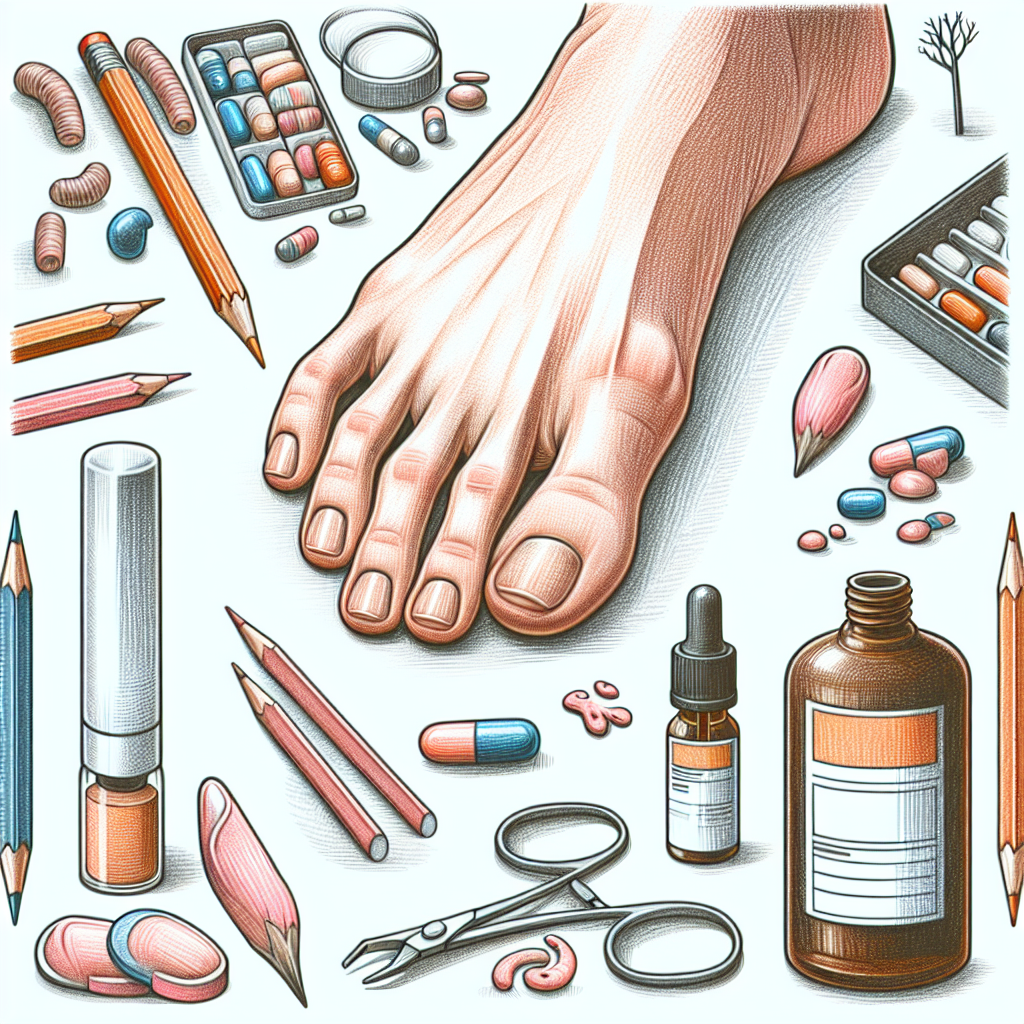 Pastelková ilustrace znázorňující téma: Plíseň na nehtech