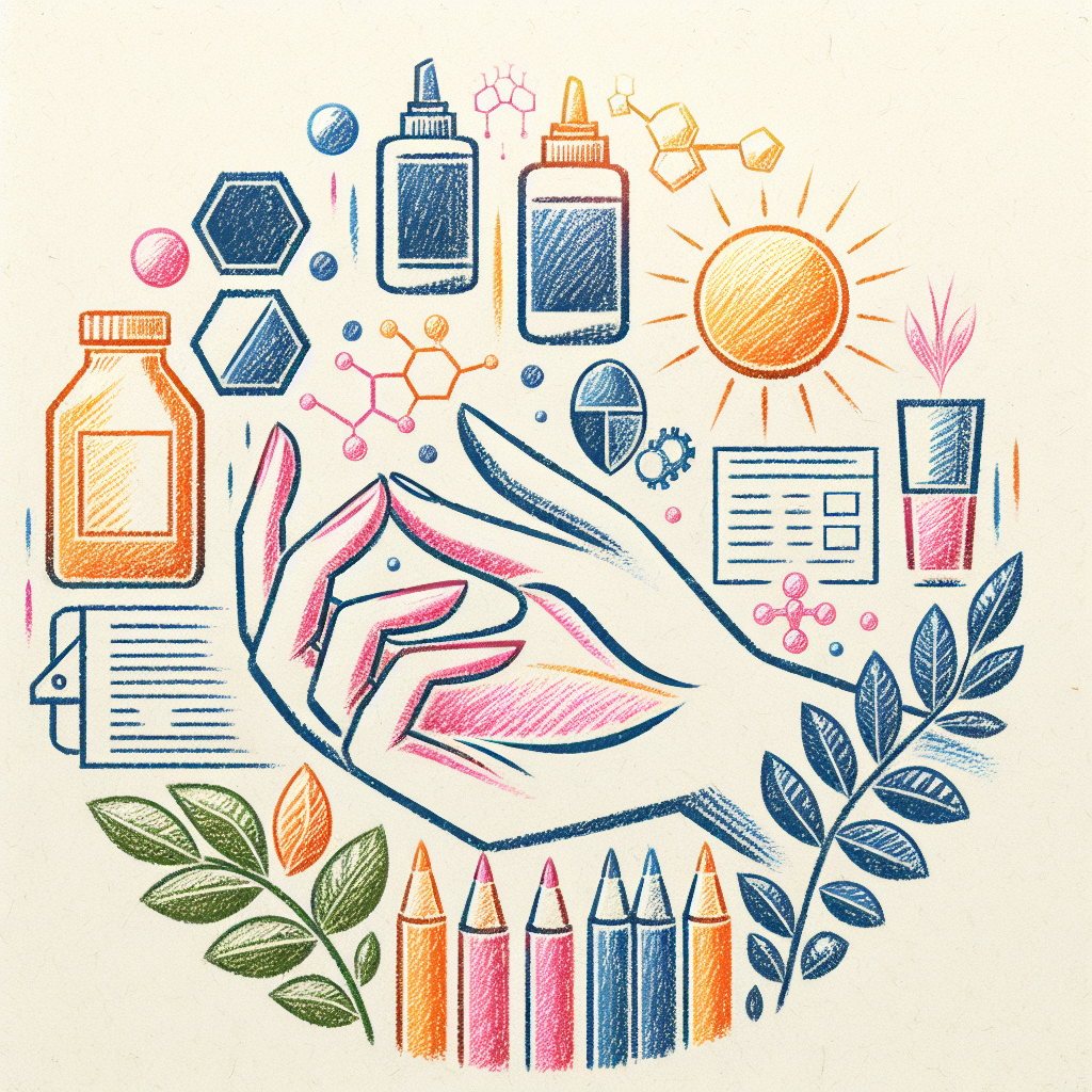 Pastelková ilustrace znázorňující téma: Zdraví a wellness