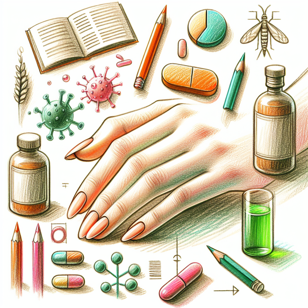 Pastelková ilustrace znázorňující téma: Péče o nehty