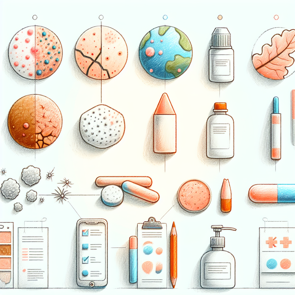 Pastelková ilustrace znázorňující téma: Kožní problémy