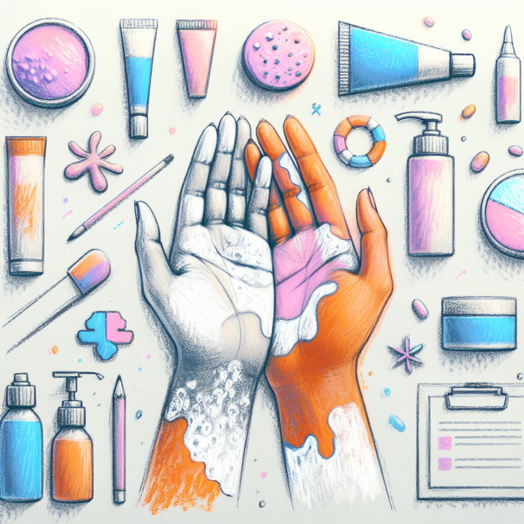 Pastelková ilustrace znázorňující téma: Dermatologie