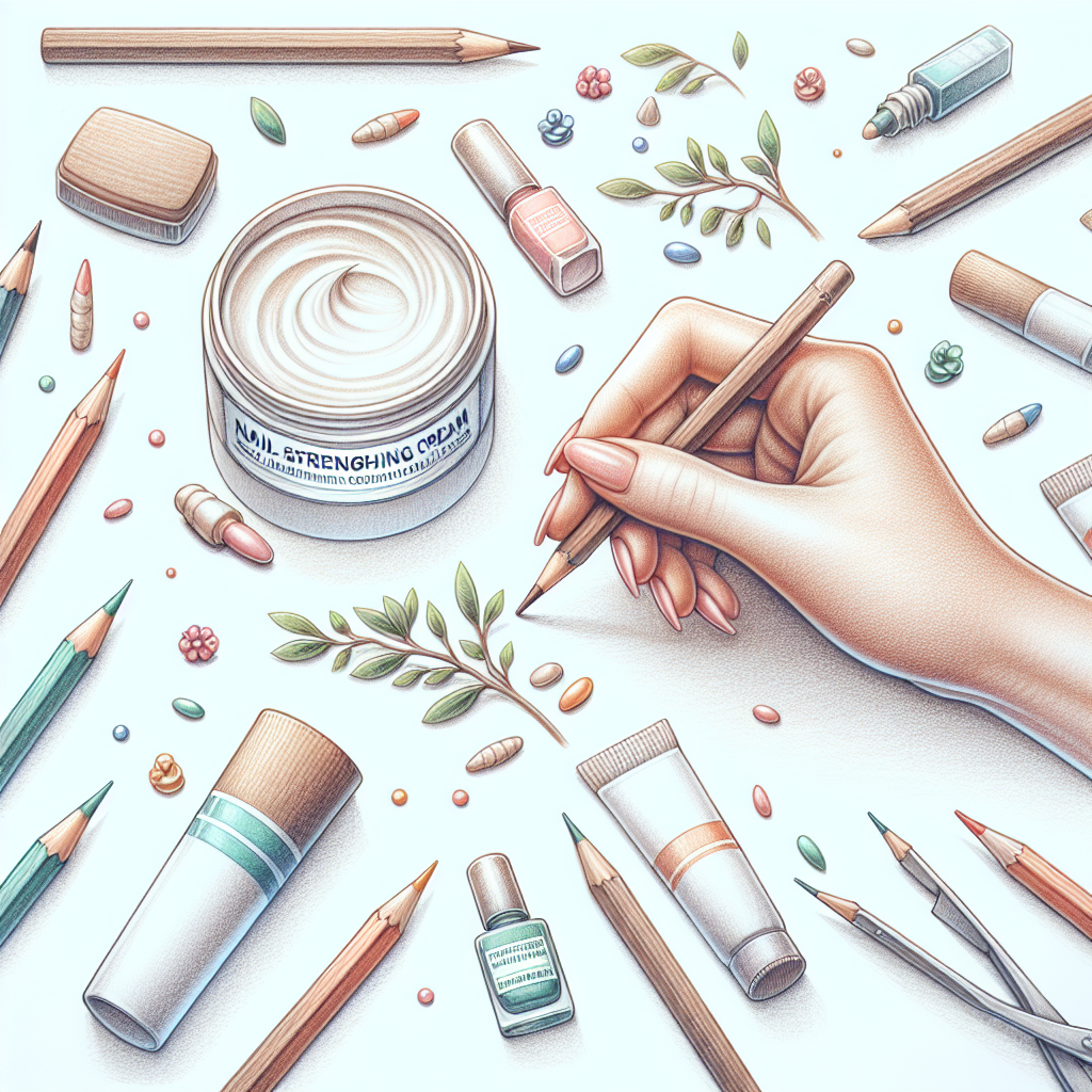 Pastelková ilustrace znázorňující téma: Péče o nehty