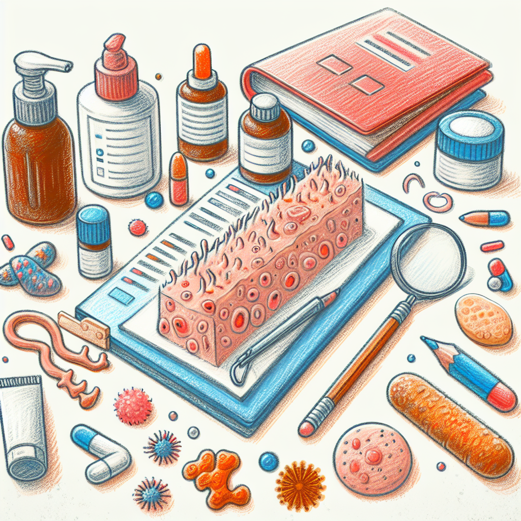 Pastelková ilustrace znázorňující téma: Kožní onemocnění