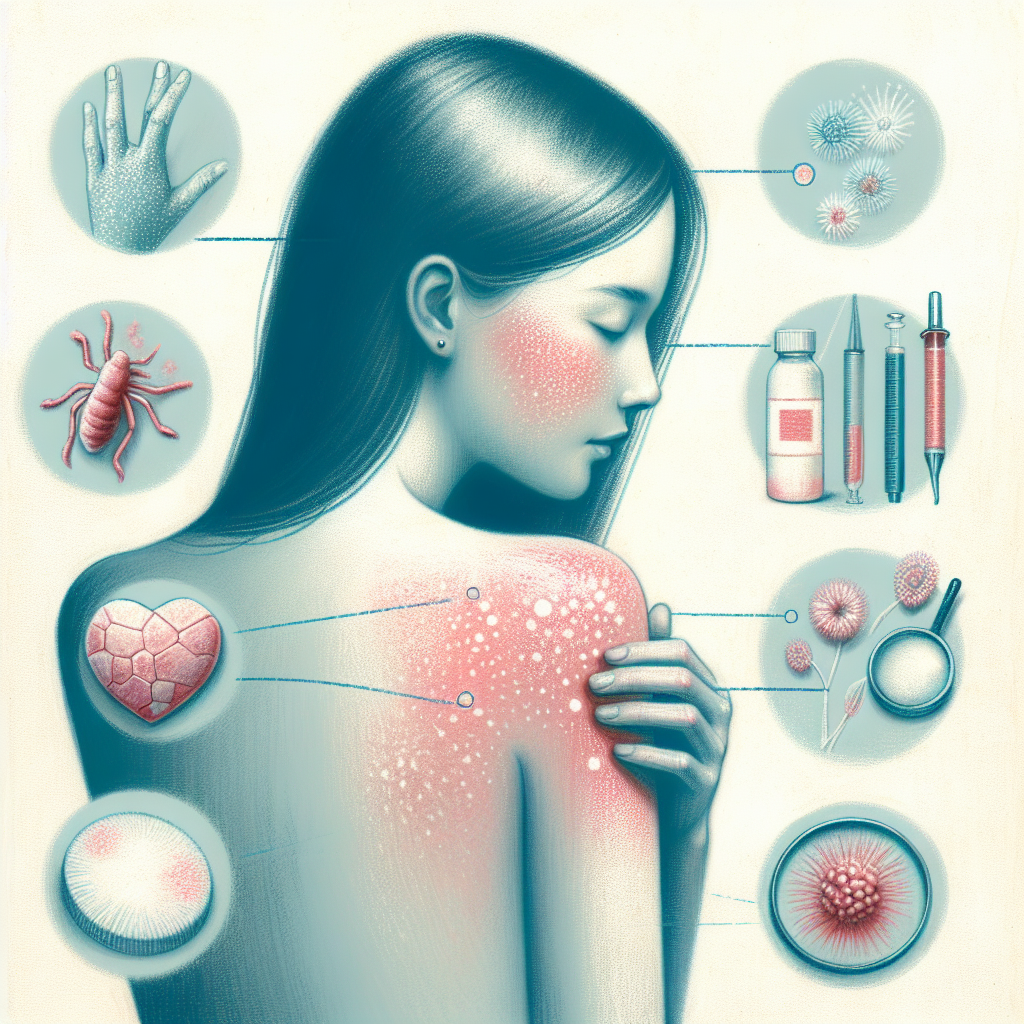 Pastelková ilustrace znázorňující téma: Kožní onemocnění