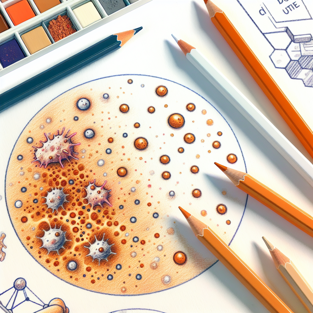 Pastelková ilustrace znázorňující téma: Kožní onemocnění