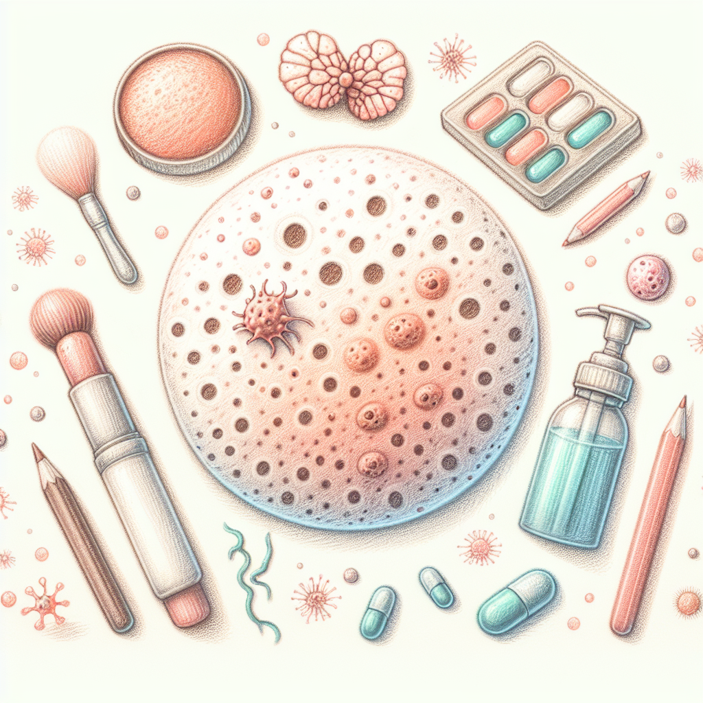 Pastelková ilustrace znázorňující téma: Kožní onemocnění