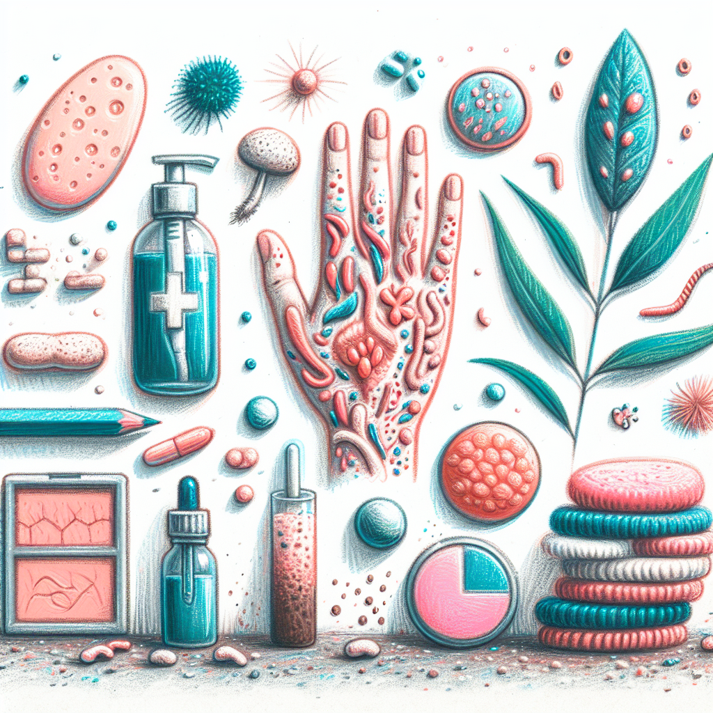 Pastelková ilustrace znázorňující téma: Kožní problémy