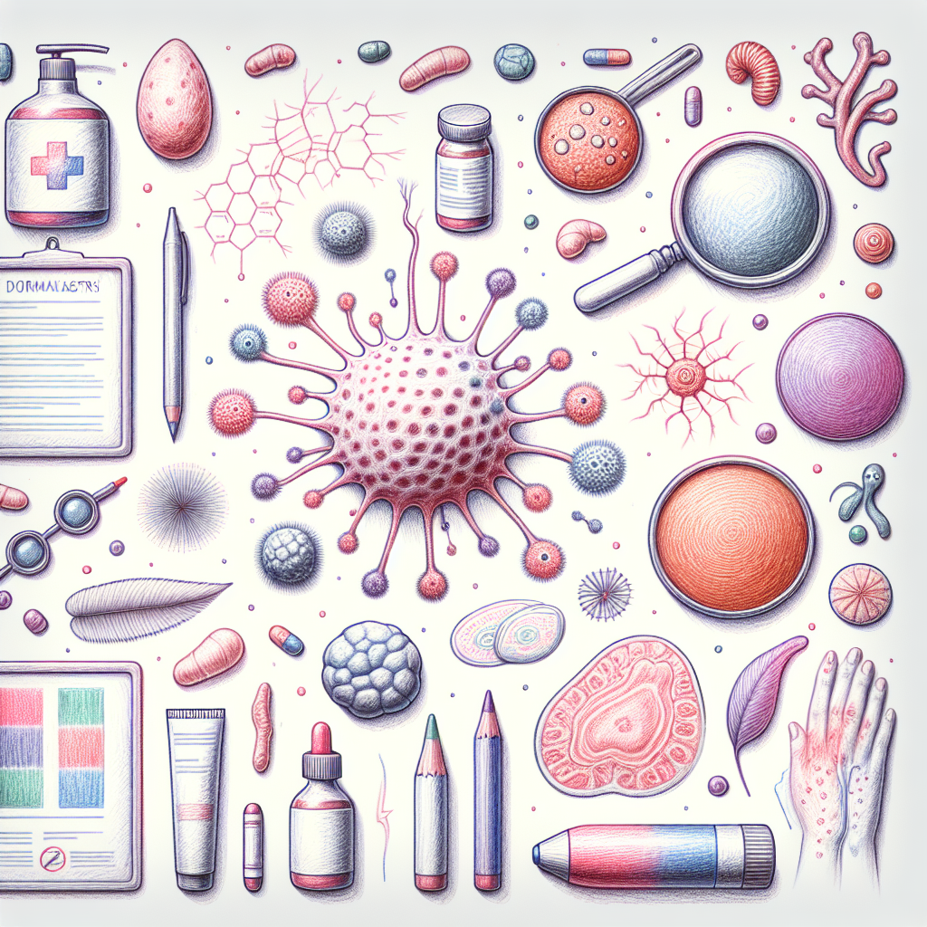 Pastelková ilustrace znázorňující téma: Kožní onemocnění
