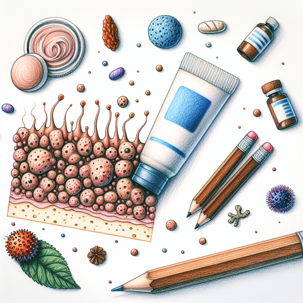 Pastelková ilustrace znázorňující téma: Kožní onemocnění