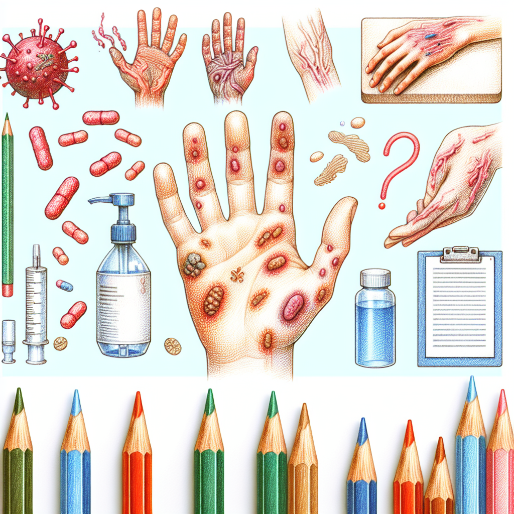Pastelková ilustrace znázorňující téma: Kožní onemocnění