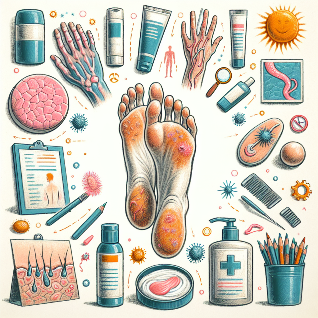 Pastelková ilustrace znázorňující téma: Kožní onemocnění