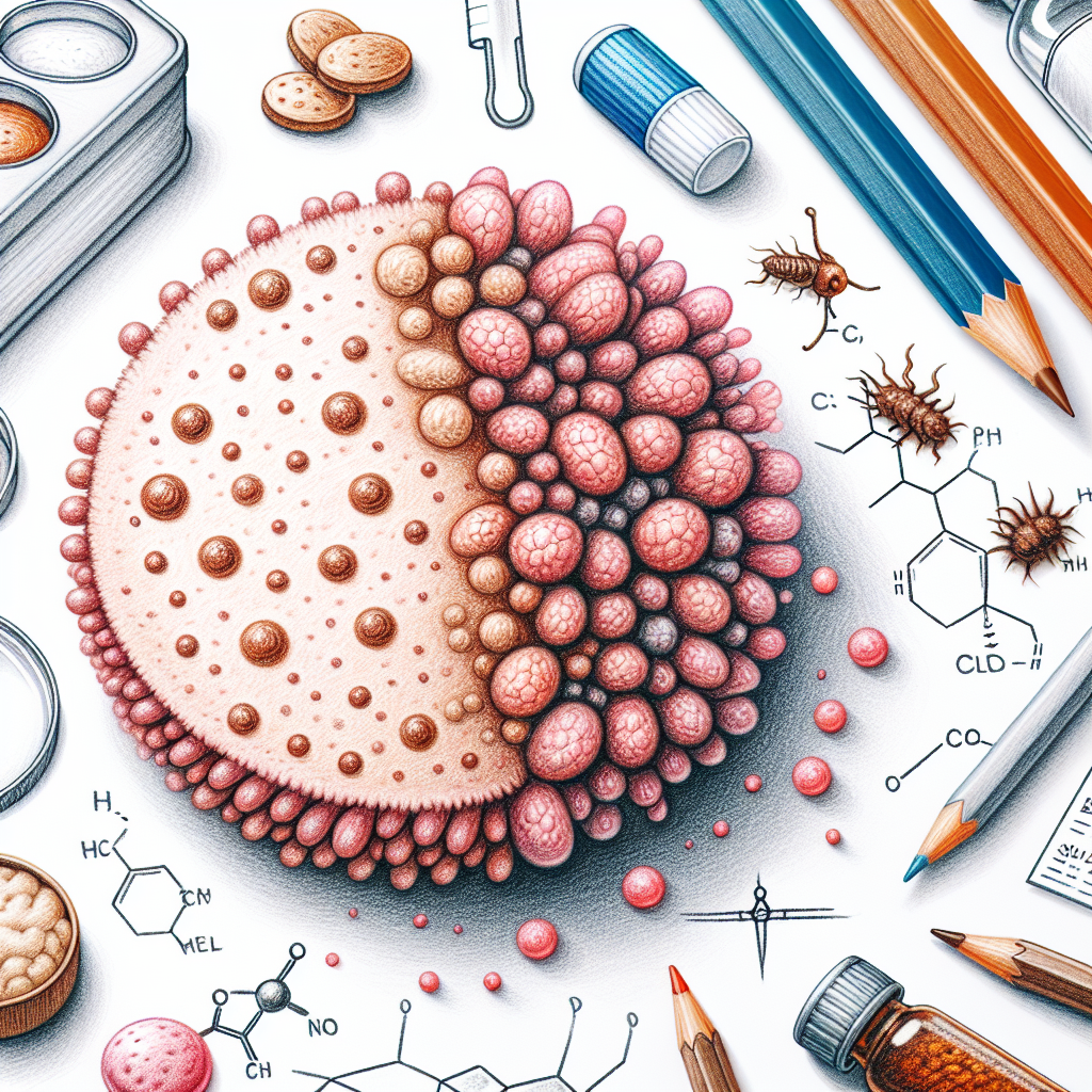 Pastelková ilustrace znázorňující téma: Kožní onemocnění