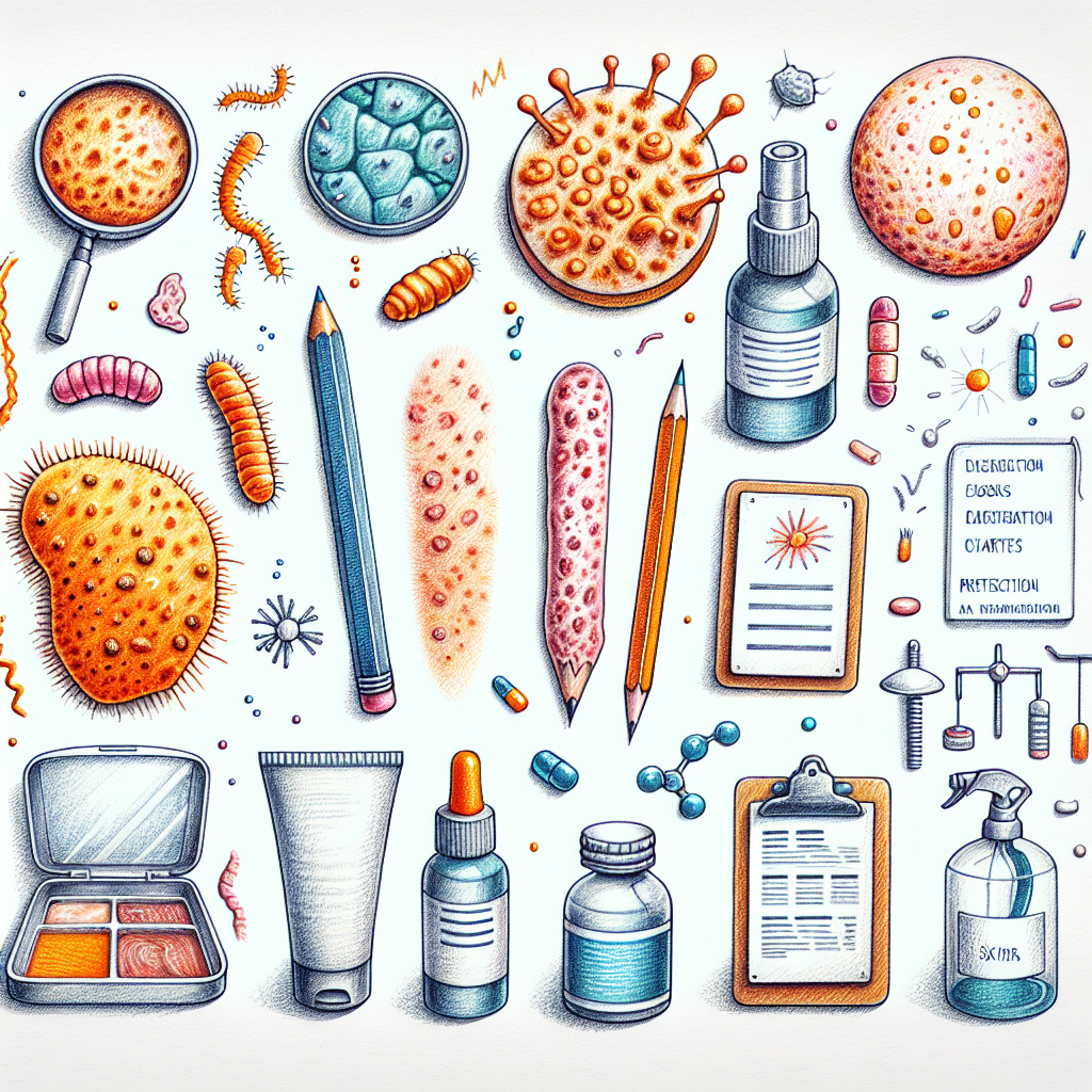 Pastelková ilustrace znázorňující téma: Kožní onemocnění
