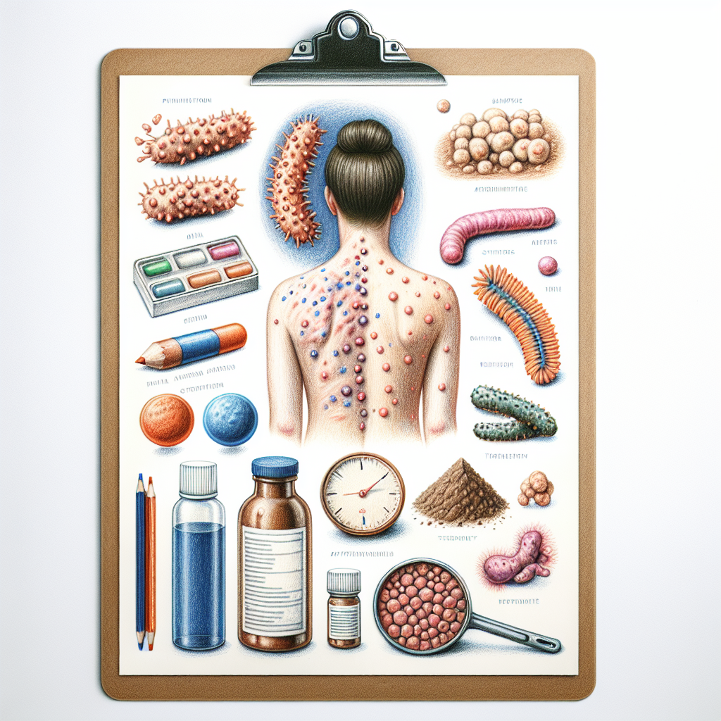 Pastelková ilustrace znázorňující téma: Kožní onemocnění