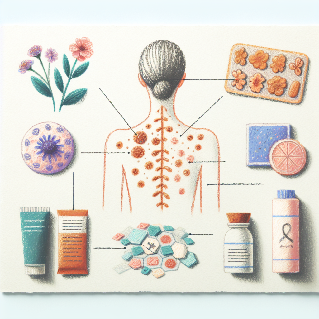 Pastelková ilustrace znázorňující téma: Kožní onemocnění