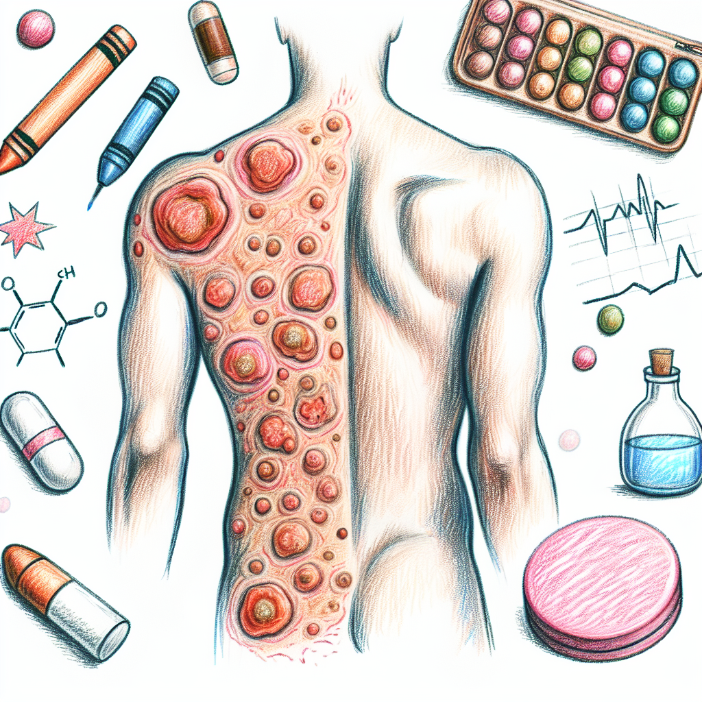 Pastelková ilustrace znázorňující téma: Kožní onemocnění