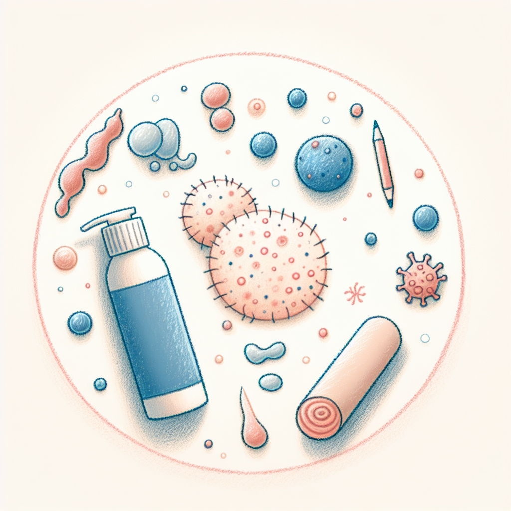 Pastelková ilustrace znázorňující téma: Kožní onemocnění