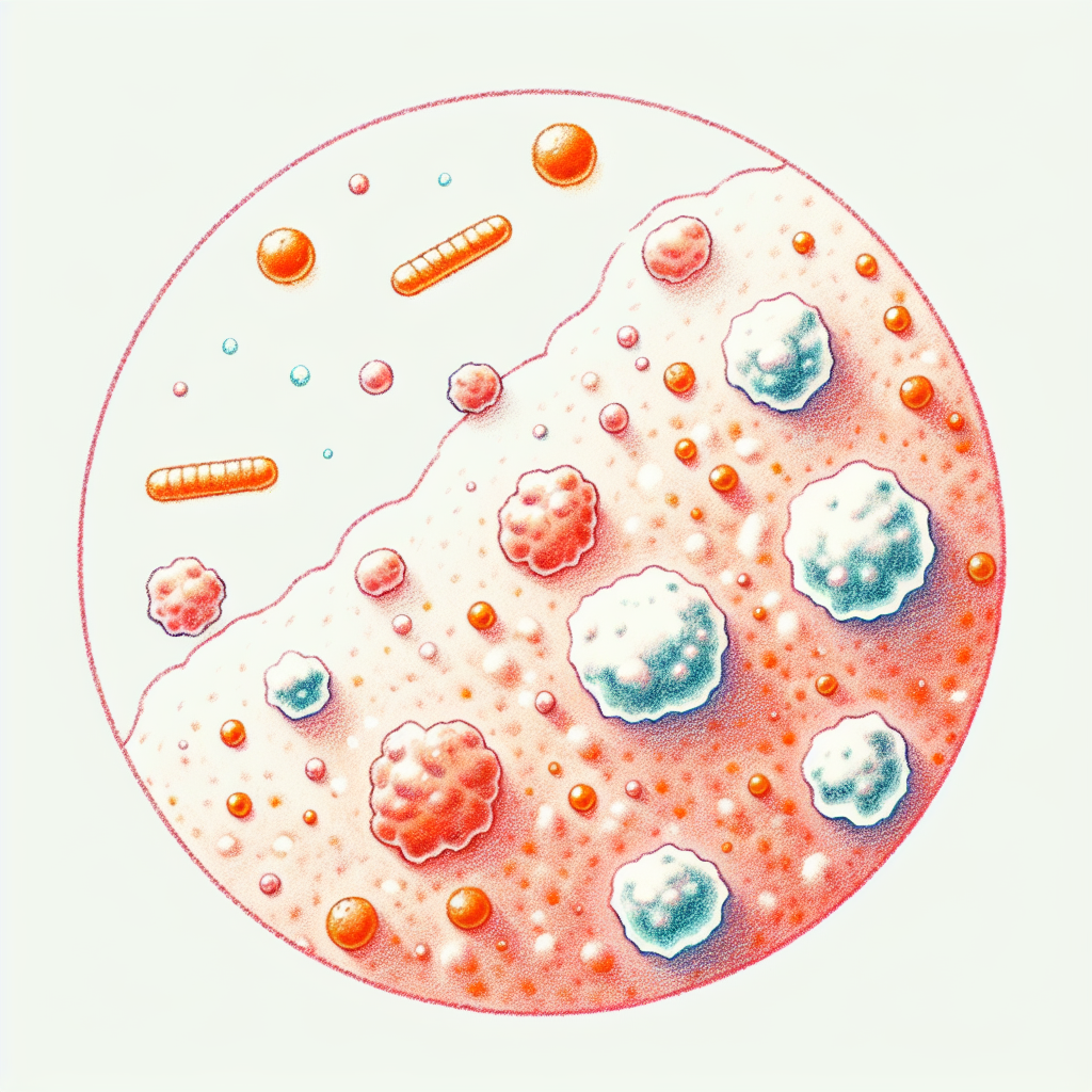 Pastelková ilustrace znázorňující téma: Kožní onemocnění