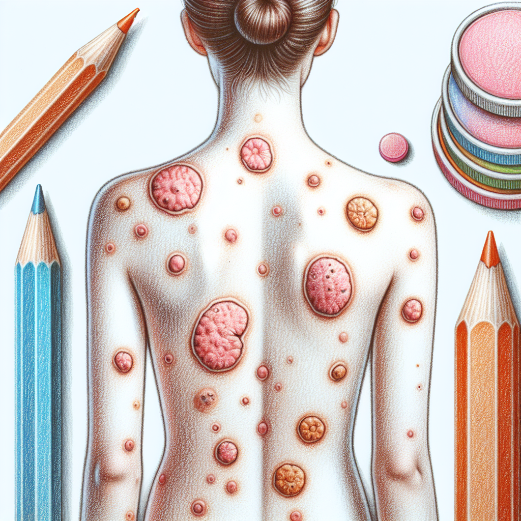 Pastelková ilustrace znázorňující téma: Kožní onemocnění