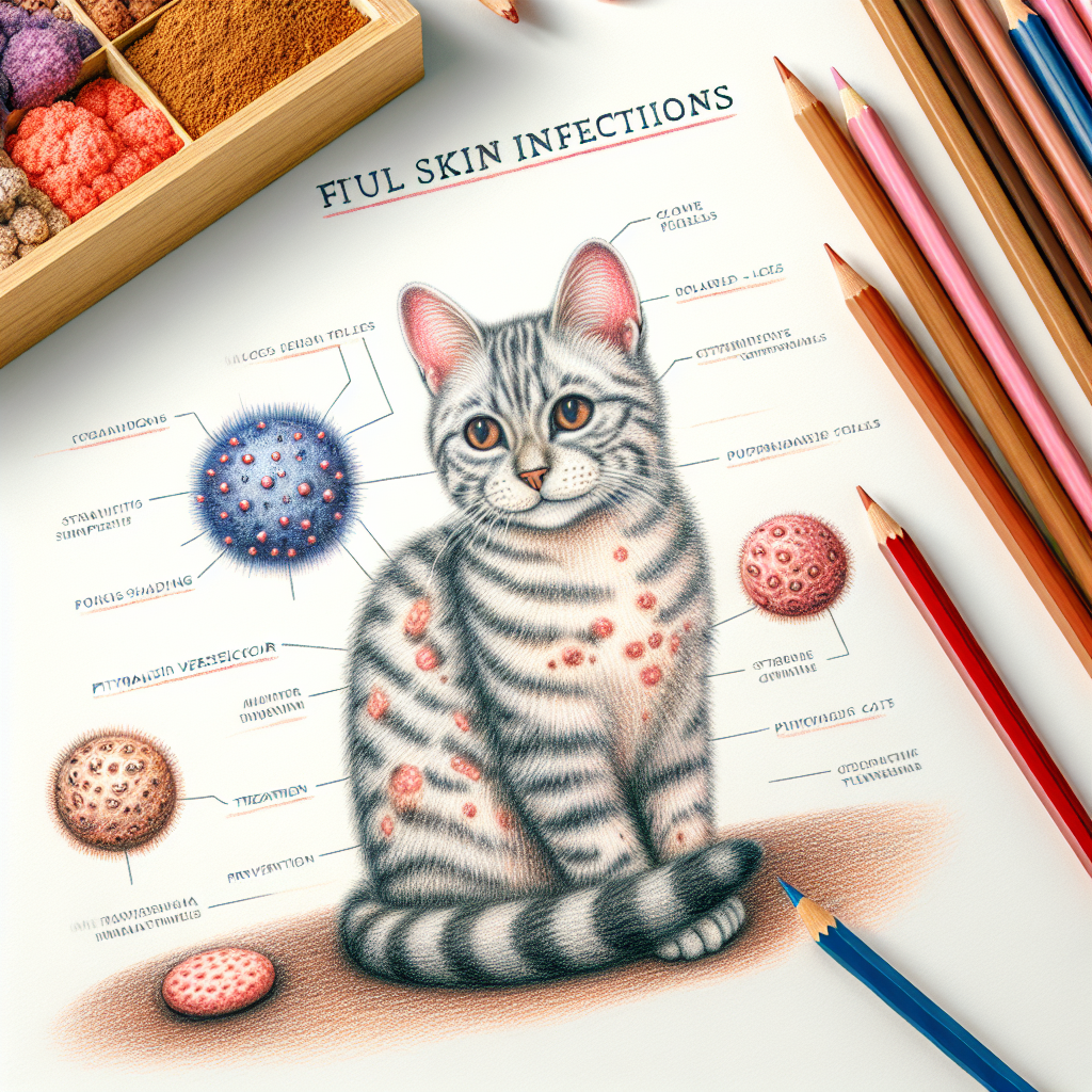 Pastelková ilustrace znázorňující téma: Zdraví koček