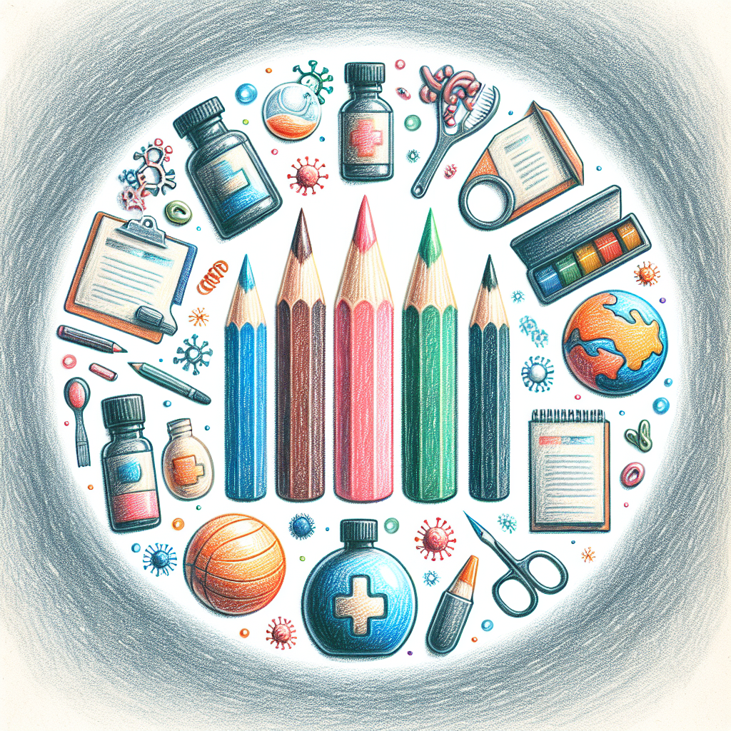 Pastelková ilustrace znázorňující téma: Zdraví a nemoci