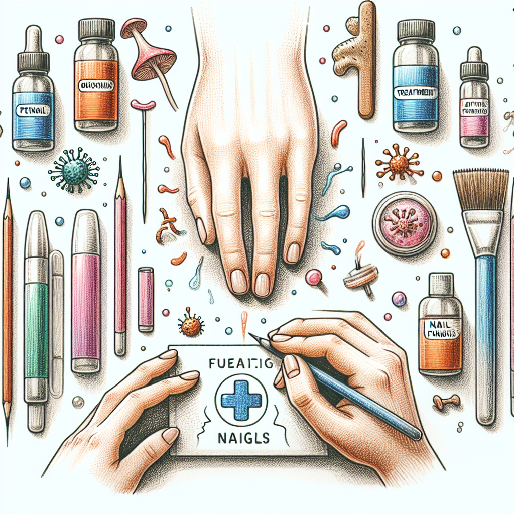 Pastelková ilustrace znázorňující téma: Léčba nehtových plísní