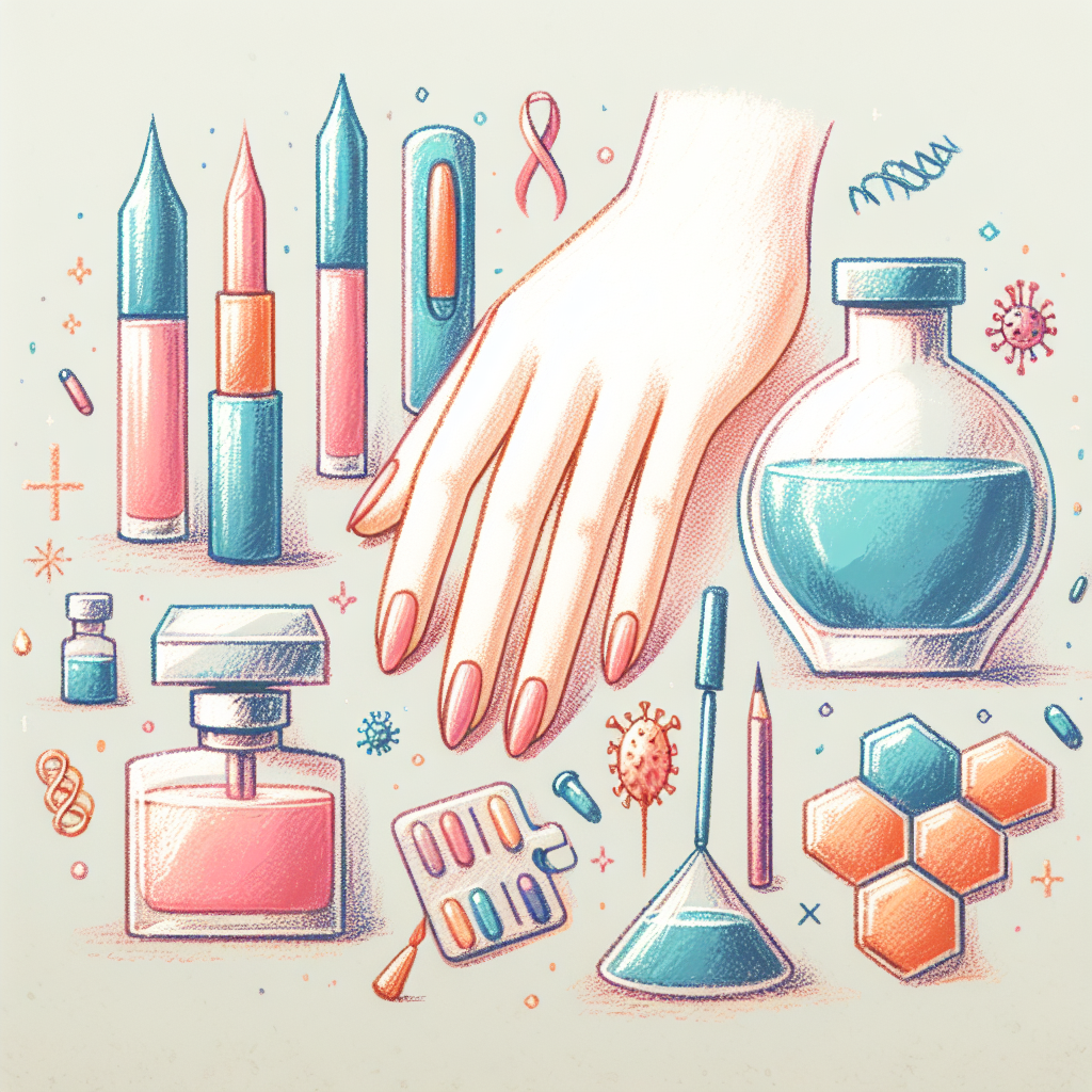 Pastelková ilustrace znázorňující téma: Zdraví nehtů