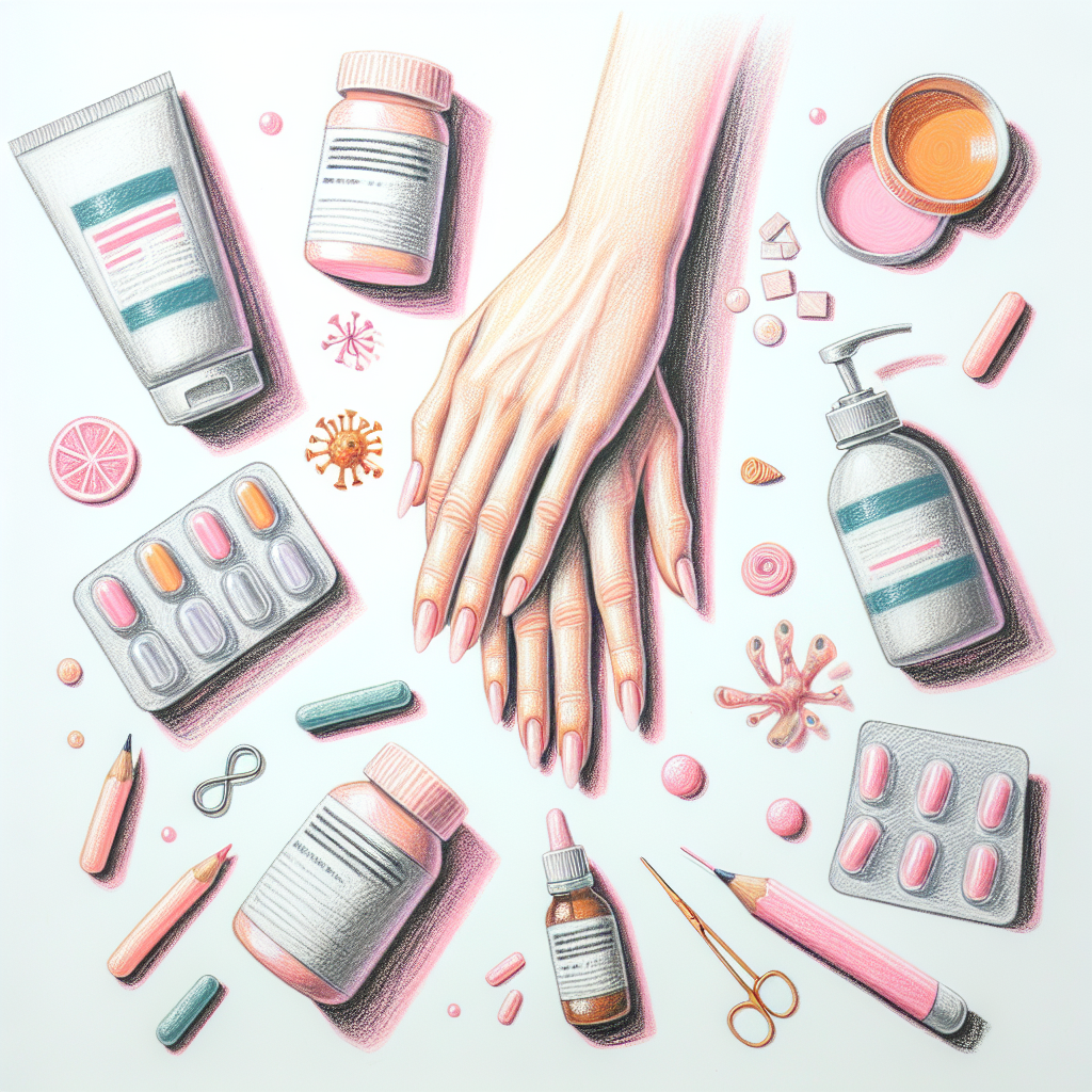 Pastelková ilustrace znázorňující téma: Zdraví nehtů