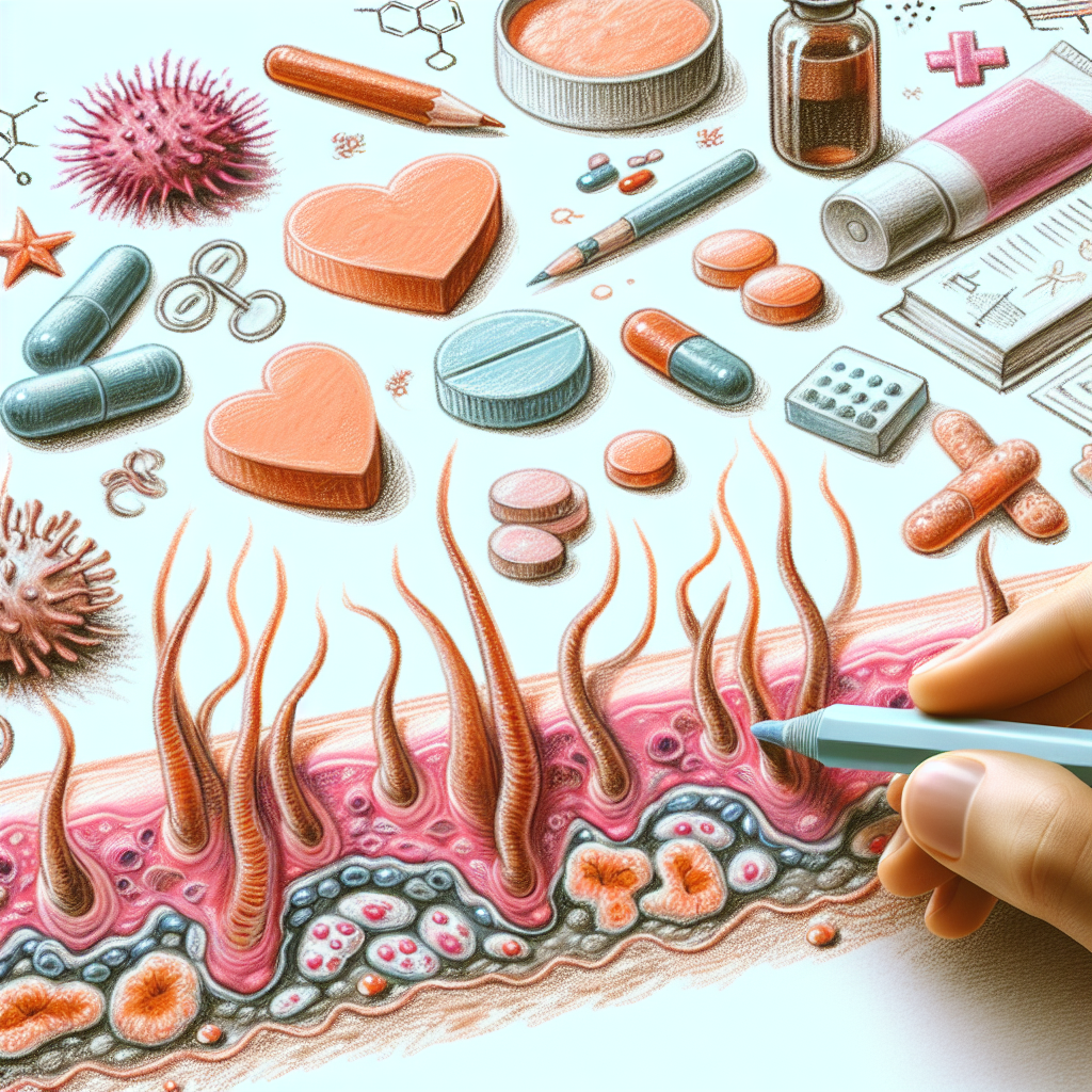 Pastelková ilustrace znázorňující téma: Kožní onemocnění