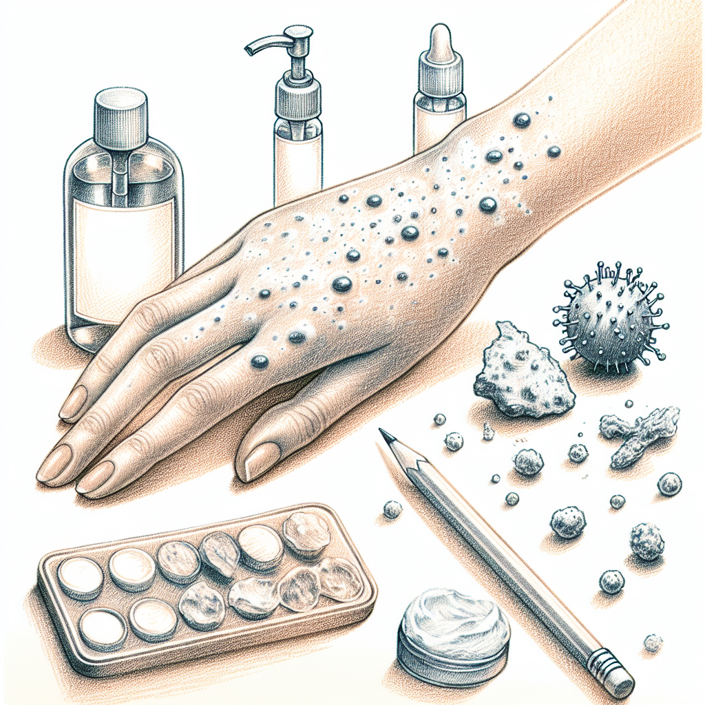 Pastelková ilustrace znázorňující téma: Kožní onemocnění