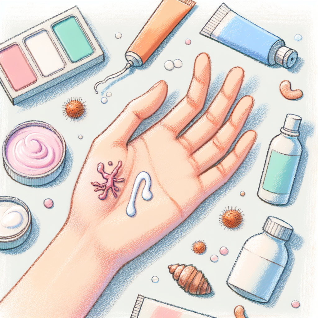 Pastelková ilustrace znázorňující téma: Kožní onemocnění