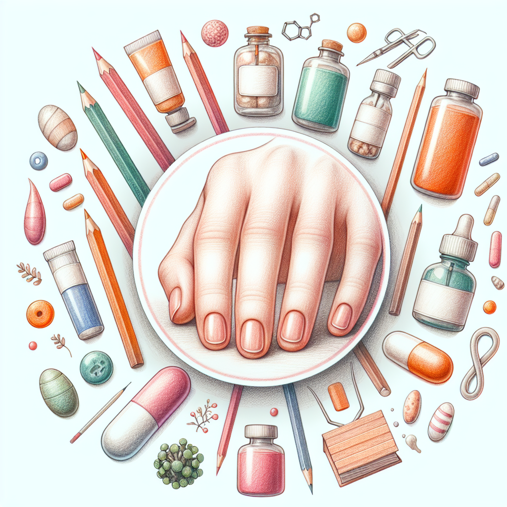 Pastelková ilustrace znázorňující téma: Zdraví nehtů