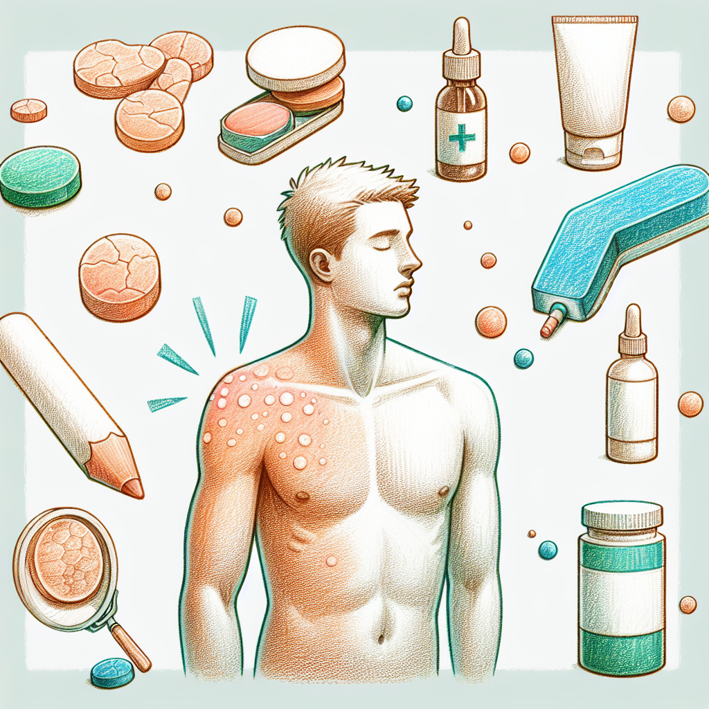 Pastelková ilustrace znázorňující téma: Kožní problémy