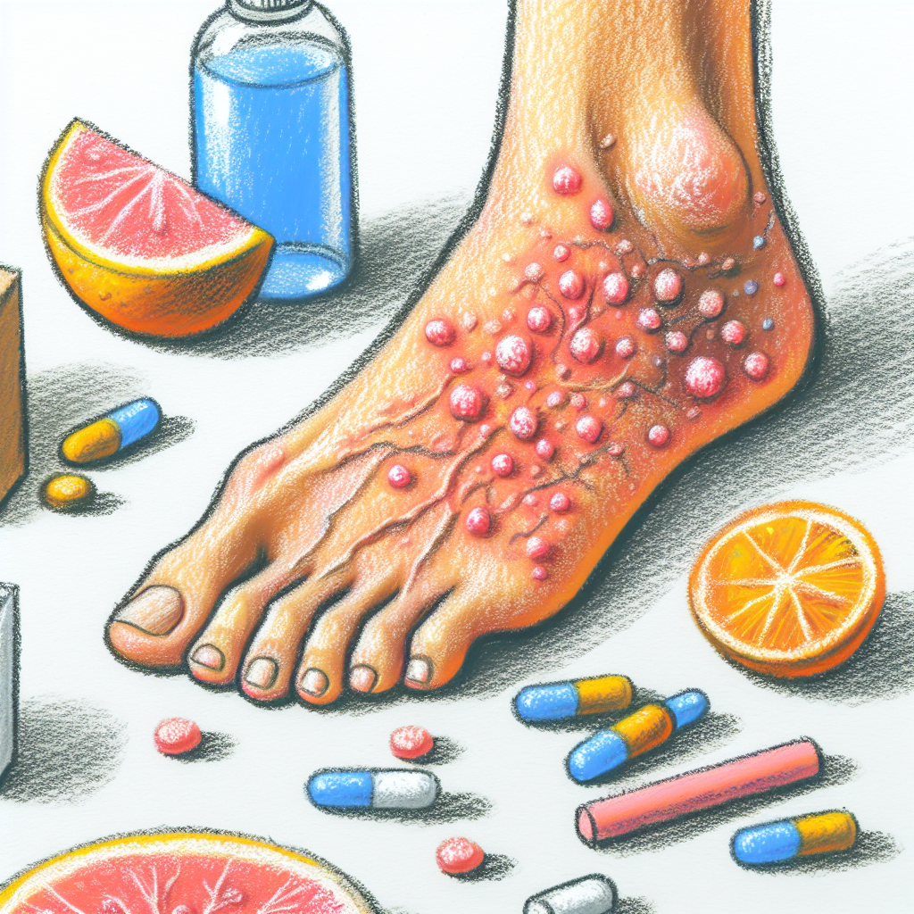 Pastelková ilustrace znázorňující téma: Zdraví nohou