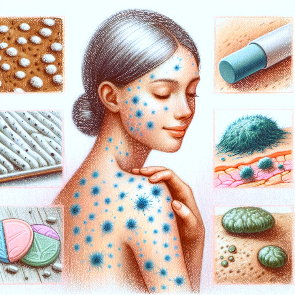 Pastelková ilustrace znázorňující téma: Kožní choroby