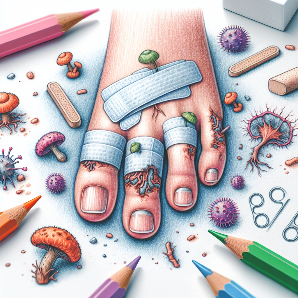 Pastelková ilustrace znázorňující téma: Nehtová plíseň