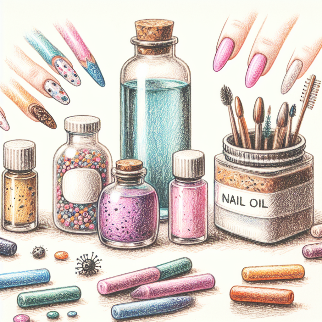 Pastelková ilustrace znázorňující téma: Zdraví nehtů